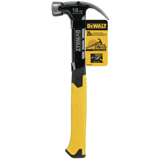 DeWalt 16 oz Smooth Face Curve Claw Hammer 11.75 in. Steel Handle