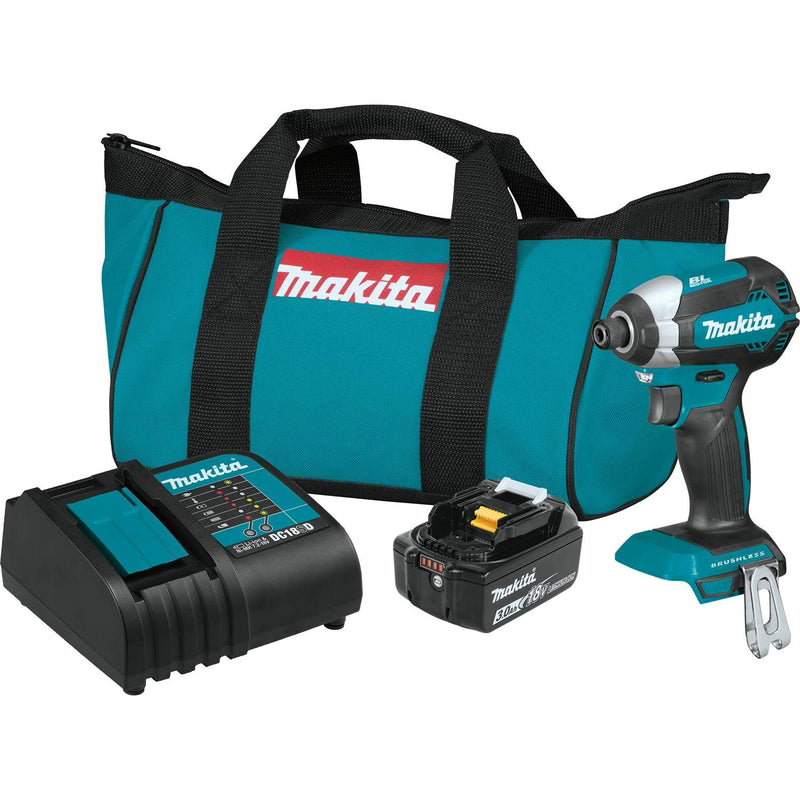 Makita 18V LXT 1/4 in. Cordless Brushless Impact Driver Kit (Battery & Charger)