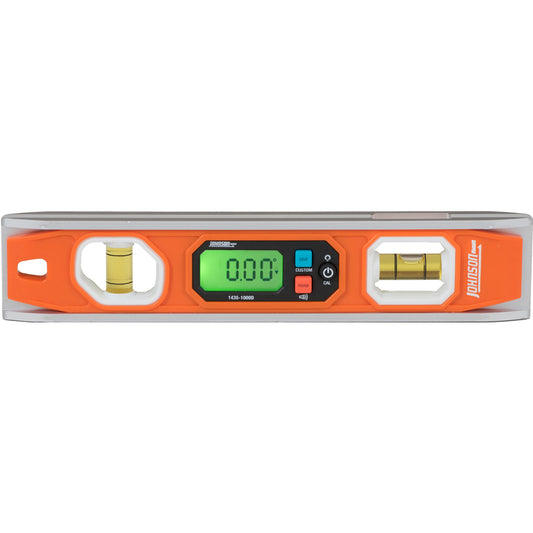 Johnson 10 in. Aluminum Magnetic Programmable Digital Torpedo Level 2 vial