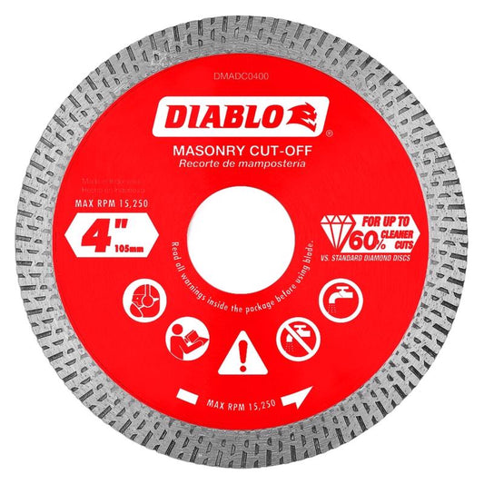 Diablo 4 in. D X 7/8 in. Diamond Masonry Cut-Off Disc 1 pk