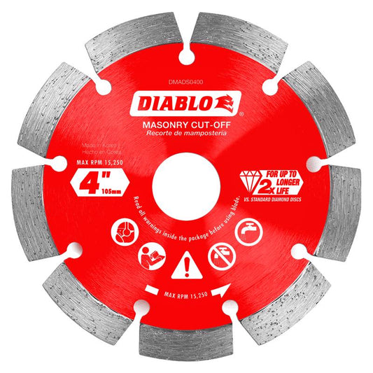 Diablo 4 in. D X 7/8 in. Diamond Masonry Cut-Off Disc 1 pk