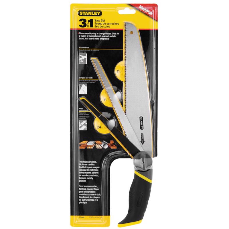 Stanley Carbon Steel Multi-Use Saw 11, 9 and 24 TPI 4 pc