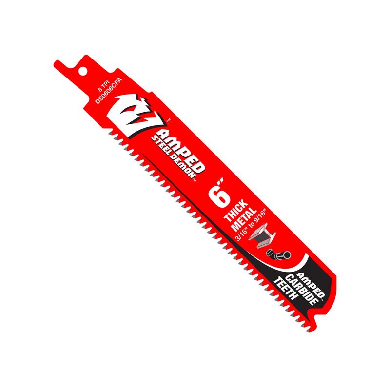 Diablo Steel Demon Amped 6 in. Carbide Tipped Thick Metal Reciprocating Saw Blade 6/9 TPI 3 pk