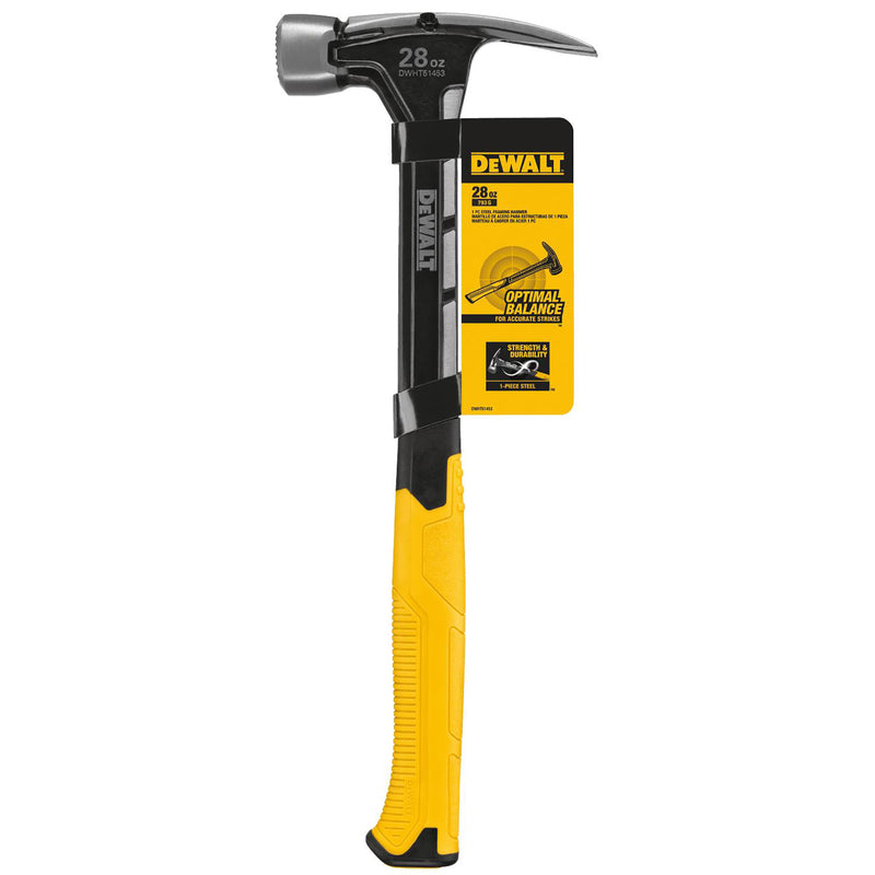 DeWalt 28 oz Checkered Face Framing Hammer 8.50 in. Steel Handle