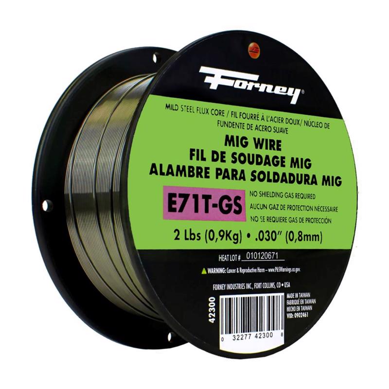 Forney E71T-GS 0.03 in. Mild Steel Flux Cored Wire 79000 psi 2 lb