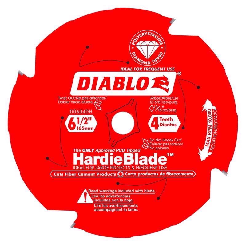 Diablo HardieBlade 6-1/2 in. D X 5/8 in. PCD Circular Saw Blade 4 teeth 1 pk