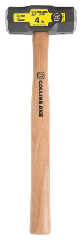 Collins 4 lb Steel Milled Face Engineering Hammer 16 in. Hickory Handle