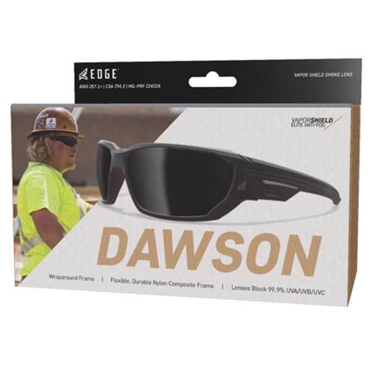 Edge Eyewear Dawson Anti-Fog Safety Glasses Smoke Lens Black Frame 1 pk