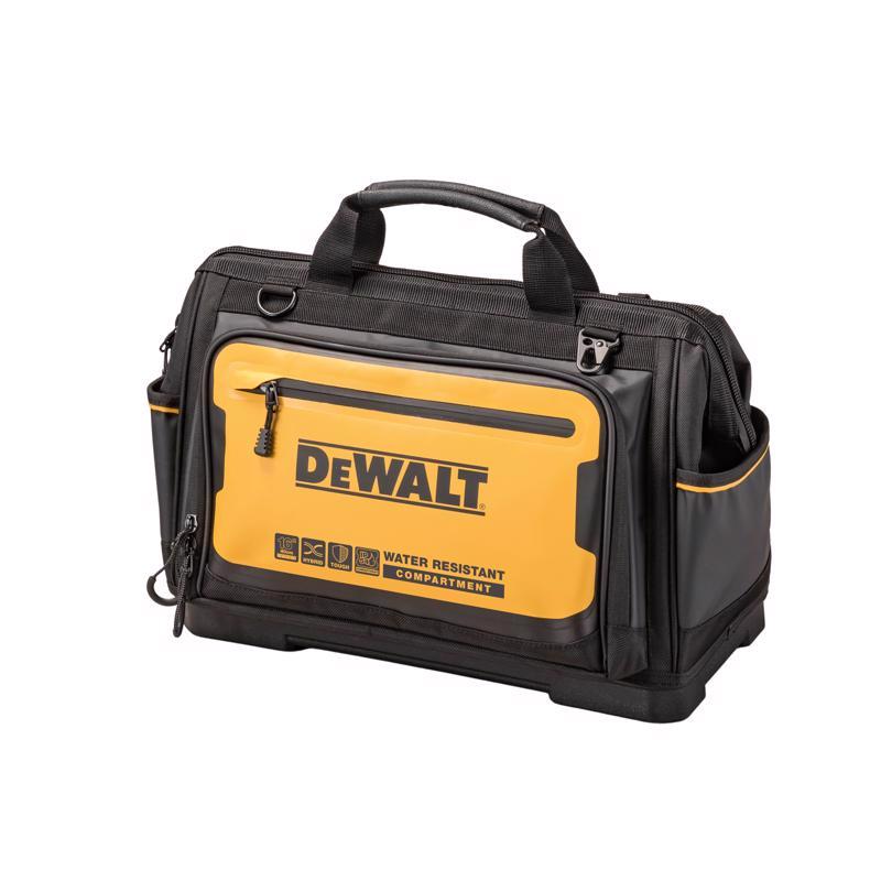 DeWalt Polyester/Tarpaulin Open Mouth All-Purpose Tool Bag 19 pocket Black/Yellow 1 pc