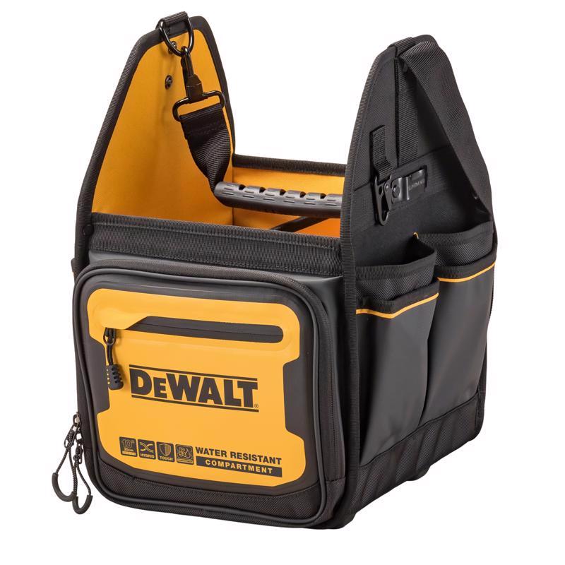 DeWalt Ballistic Nylon Electrician Tote Tote Bag 34 pocket Black/Yellow 1 pc