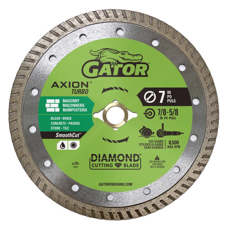 Gator SmoothCut 7 in. D X 5/8 and 7/8 in. Diamond Turbo Rim Saw Blade 1 pk