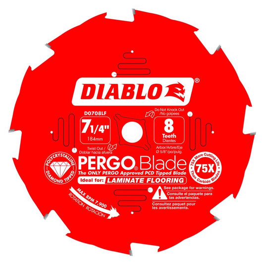 Diablo Pergo Blade 7-1/4 in. D X 5/8 in. Laminate Flooring PCD Circular Saw Blade 8 teeth 1 each