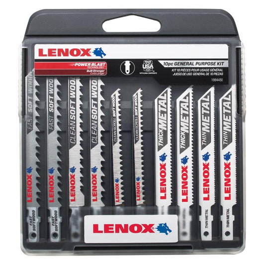 Lenox 4 - 5 in. Bi-Metal T-Shank Jig Saw Blade Set Assorted TPI 1 pk