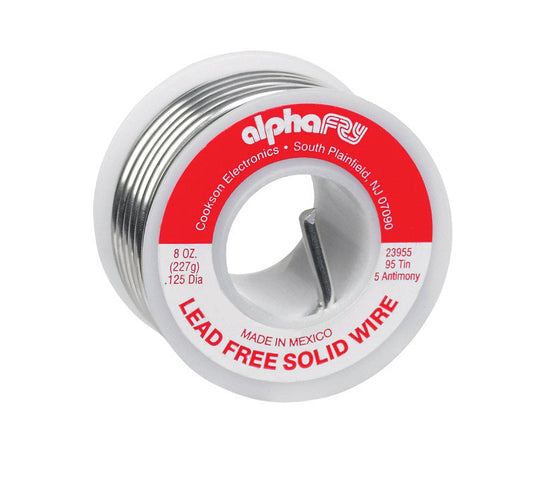 Alpha Fry 8 oz Lead-Free Solid Wire Solder 0.125 in. D Tin/Antimony 95/5 1 pc