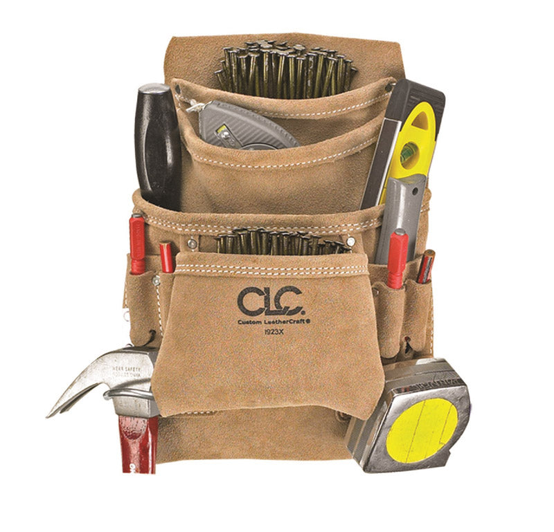 CLC 3 in. W X 11.5 in. H Suede Nail and Tool Pocket Apron 10 pocket Tan 1 pc