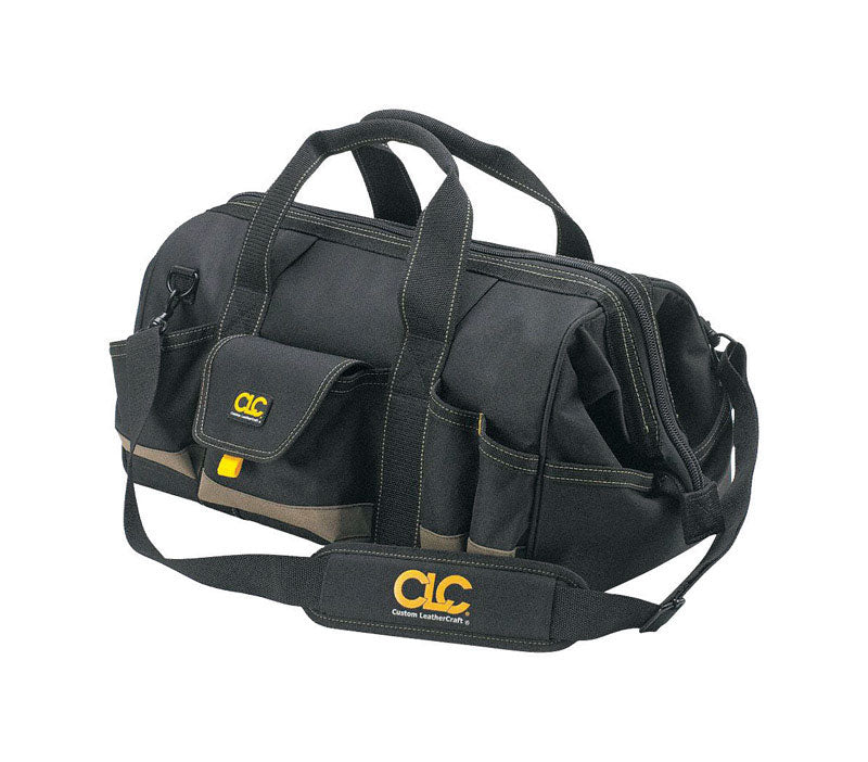 CLC 11 in. W X 12 in. H Polyester Tool Bag 25 pocket Black/Tan 1 pc