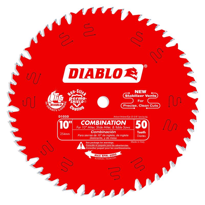 Diablo 10 in. D X 5/8 in. TiCo Hi-Density Carbide Combination Saw Blade 50 teeth 1 pk