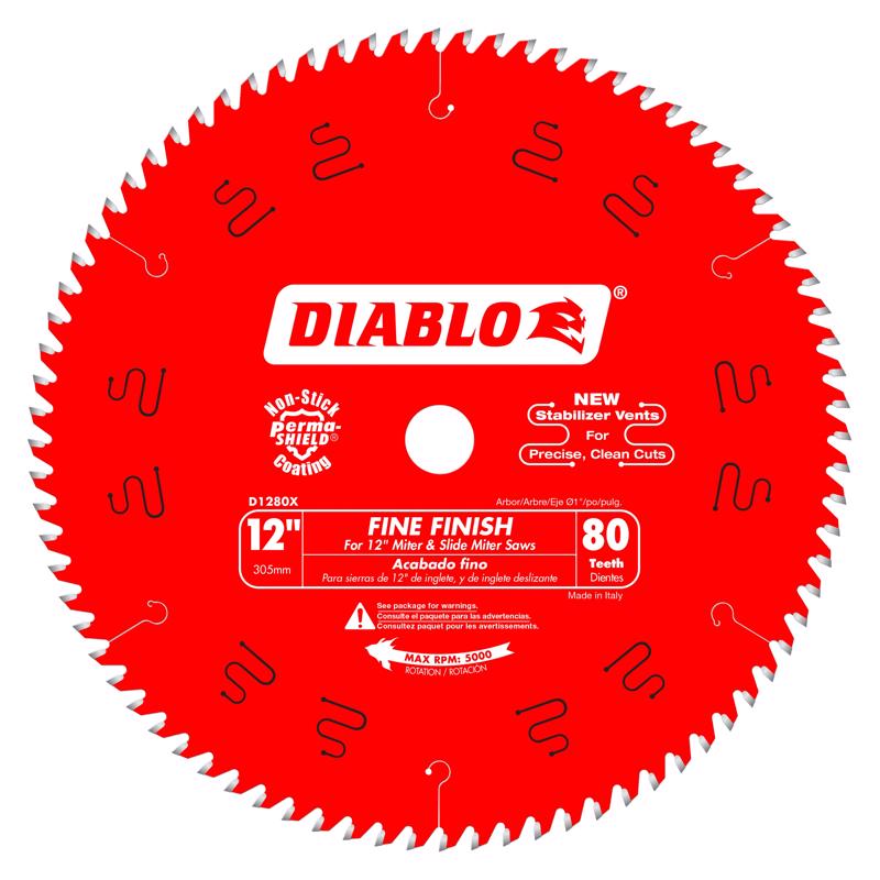 Diablo 12 in. D X 1 in. TiCo Hi-Density Carbide Finishing Saw Blade 80 teeth 1 pk