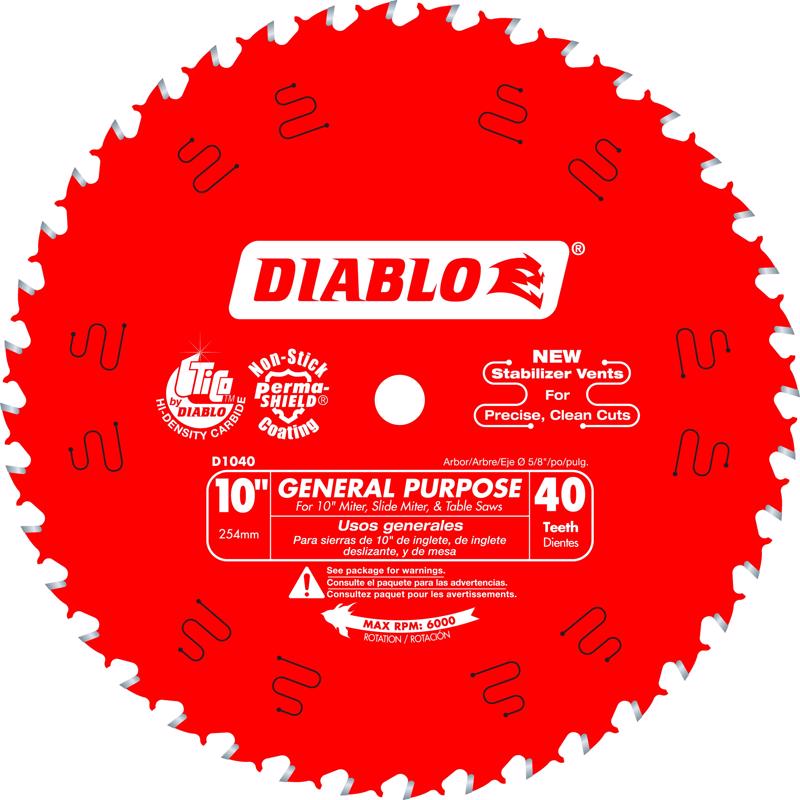 Diablo 10 in. D X 5/8 in. TiCo Hi-Density Carbide Circular Saw Blade 40 teeth 1 pk