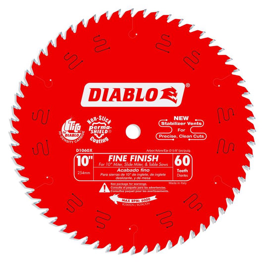 Diablo 10 in. D X 5/8 in. TiCo Hi-Density Carbide Circular Saw Blade 60 teeth 1 pk