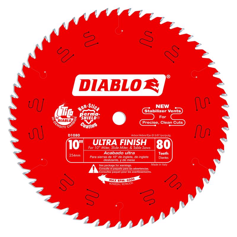 Diablo 10 in. D X 5/8 in. TiCo Hi-Density Carbide Circular Saw Blade 80 teeth 1 pk