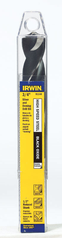 Irwin 3/4 in. X 6 in. L High Speed Steel Drill Bit Straight Shank 1 pc