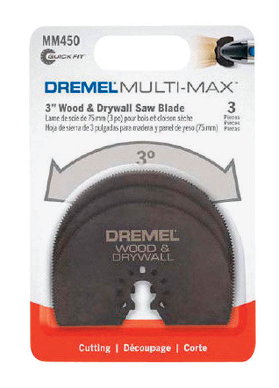 Dremel Multi-Max 3.5 in. X 3 in. L Steel Half-Moon Semi-Circle Oscillating Blade Set 3 pc