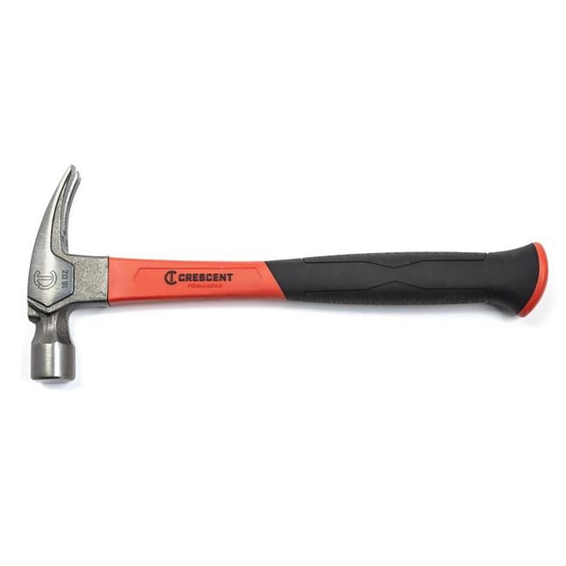 Crescent Pro Series 16 oz Smooth Face Rip Claw Hammer 5.5 in. Fiberglass Handle