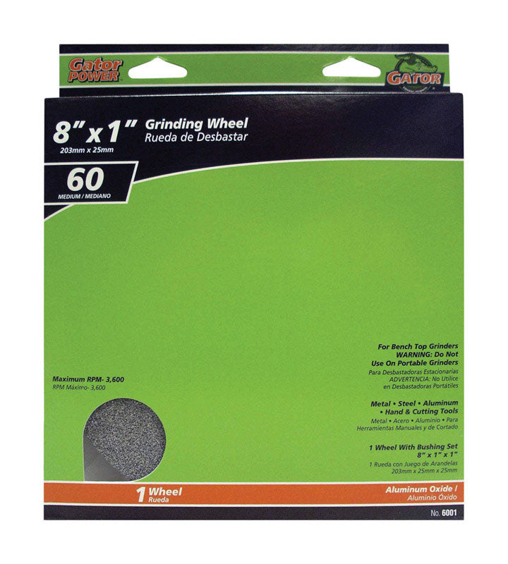 Gator 8 in. D X 1 in. Grinding Wheel