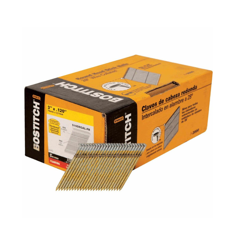 Bostitch 3 in. L X 11 Ga. Angled Strip Galvanized Framing Nails 28 deg 2000 pk