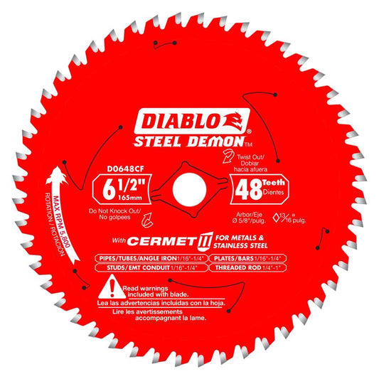 Diablo Steel Demon 6-1/2 in. D X 5/8 in. Stainless Steel Metal Saw Blade 48 teeth 1 pk