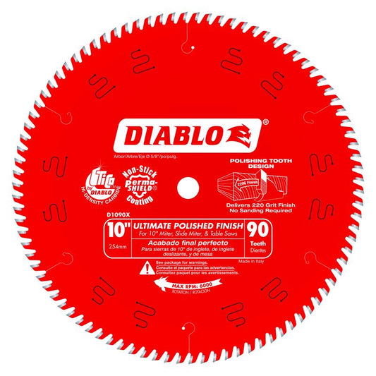 Diablo 10 in. D X 5/8 in. TiCo Hi-Density Carbide Circular Saw Blade 90 teeth 1 pk