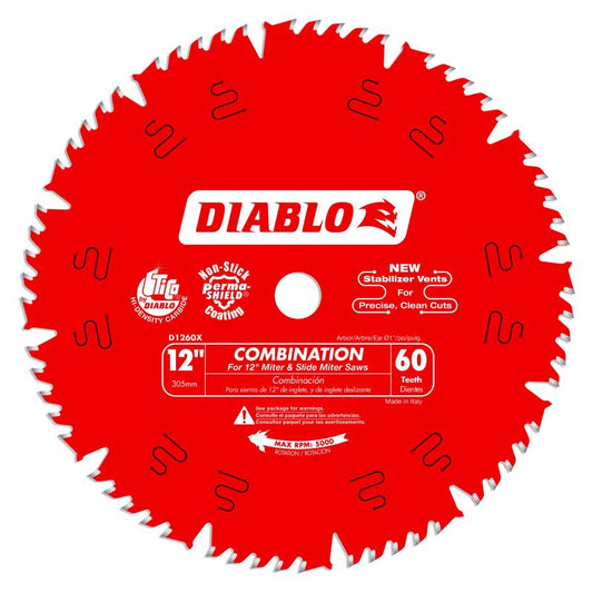 Diablo 12 in. D X 1 in. TiCo Hi-Density Carbide Circular Saw Blade 60 teeth 1 pk