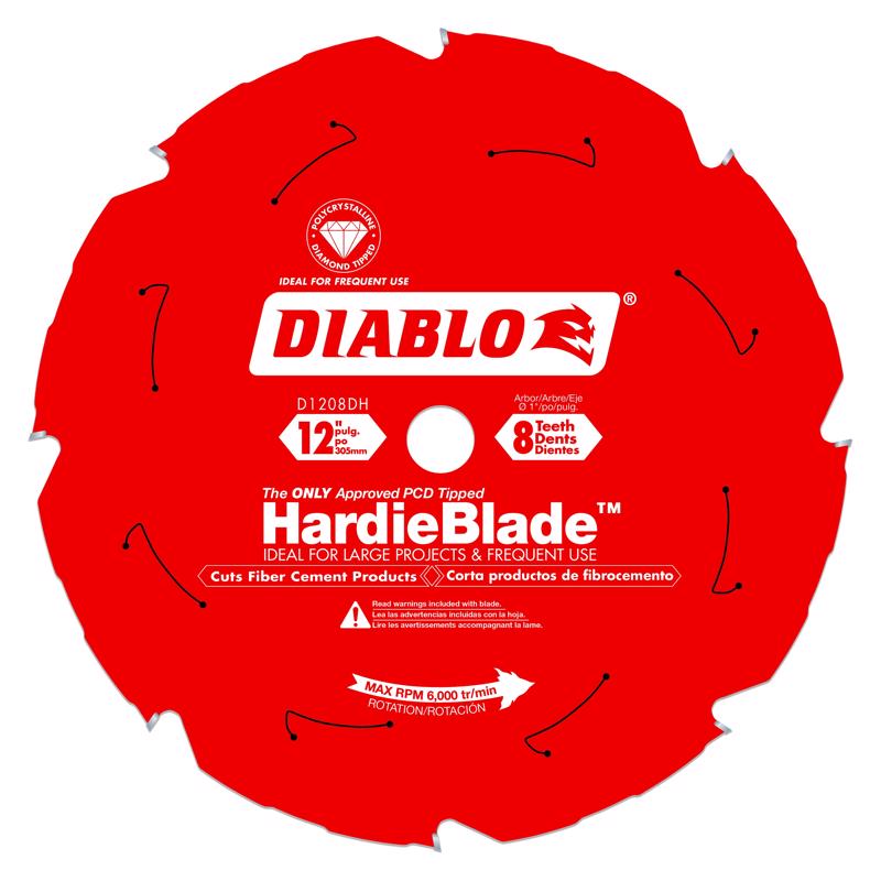 Diablo HardieBlade 12 in. D X 1 in. Polycrystalline Diamond Fiber Cement Blade 8 teeth 1 pk