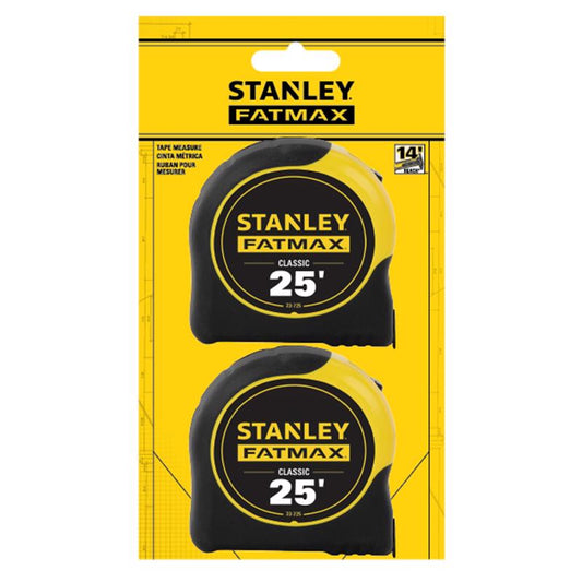 STANLEY FatMax 25 ft. L X 1-1/4 in. W Tape Measure Set 2 pk