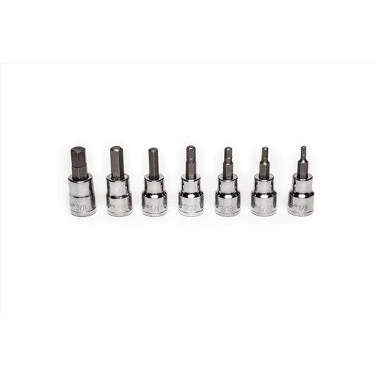 Crescent Assorted Sizes X 3/8 in. drive SAE 6 Point Hex Bit Socket Set 7 pc