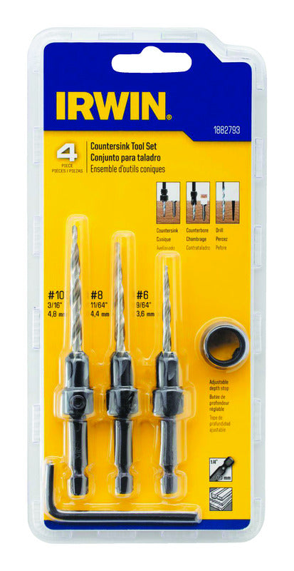 Irwin #6, #8 and #10 Countersink Set 4 pc