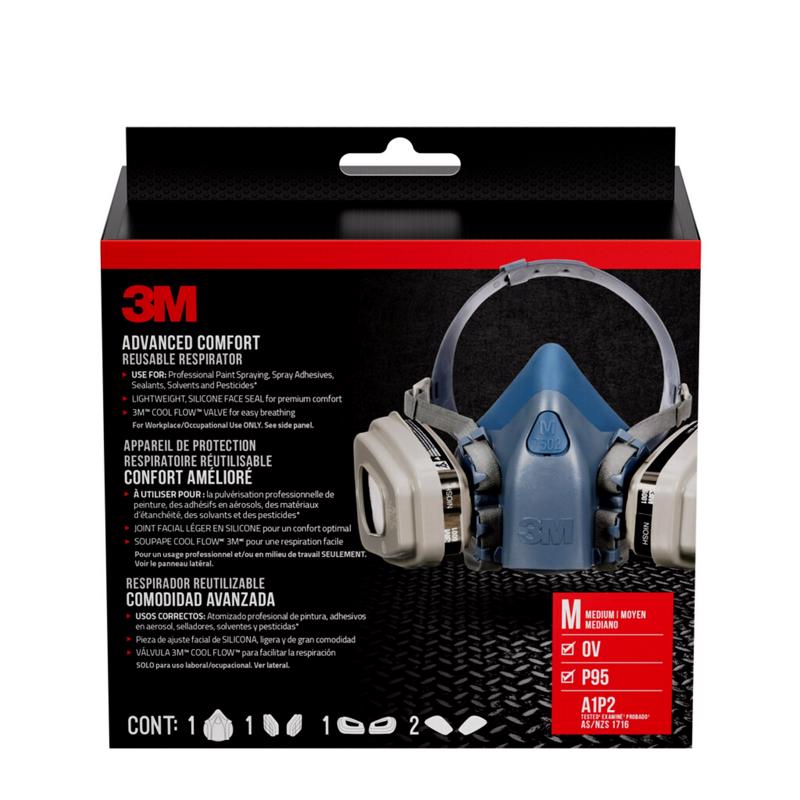 3M P100 Multi-Purpose Half Face Respirator Pro-Series Blue M 1 pc