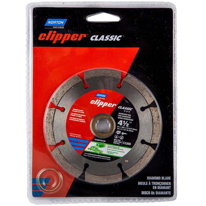 Norton Clipper 4-1/2 in. D X 5/8 and 7/8 in. Diamond Segmented Rim Blade 1 pc