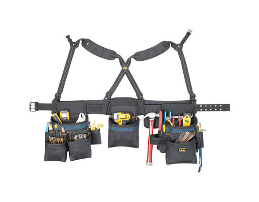 CLC 28 pocket Ballistic Nylon Tool Belt with Suspenders 23 in. L X 16-1/2 in. H Black 29 in. 46 in.