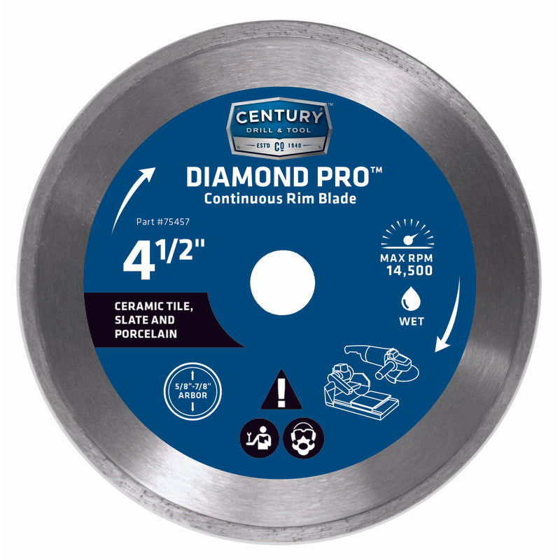 Century Drill & Tool Diamond Pro 4-1/2 in. D X 7/8 in. Continuous Rim Circular Saw Blade 1 pk