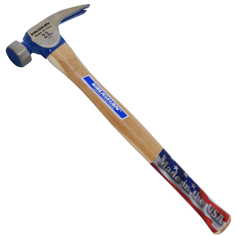 Vaughan 23 oz Milled Face California Framing Hammer 17 in. Hickory Handle