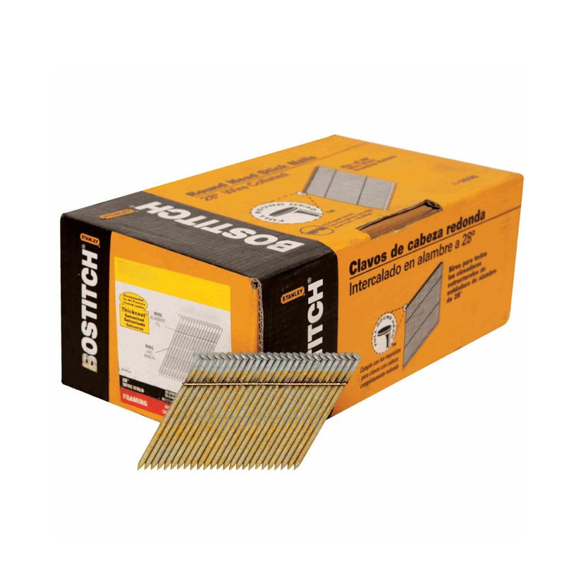 Bostitch 3 in. L X 10 Ga. Angled Strip Coated Stick Nails 28 deg 2,000 pk