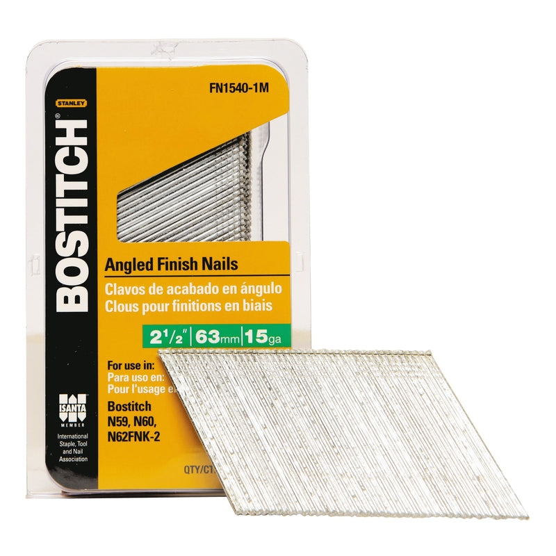 Bostitch 2-1/2 in. L X 15 Ga. Angled Strip Coated Finish Nails 1,000 pk