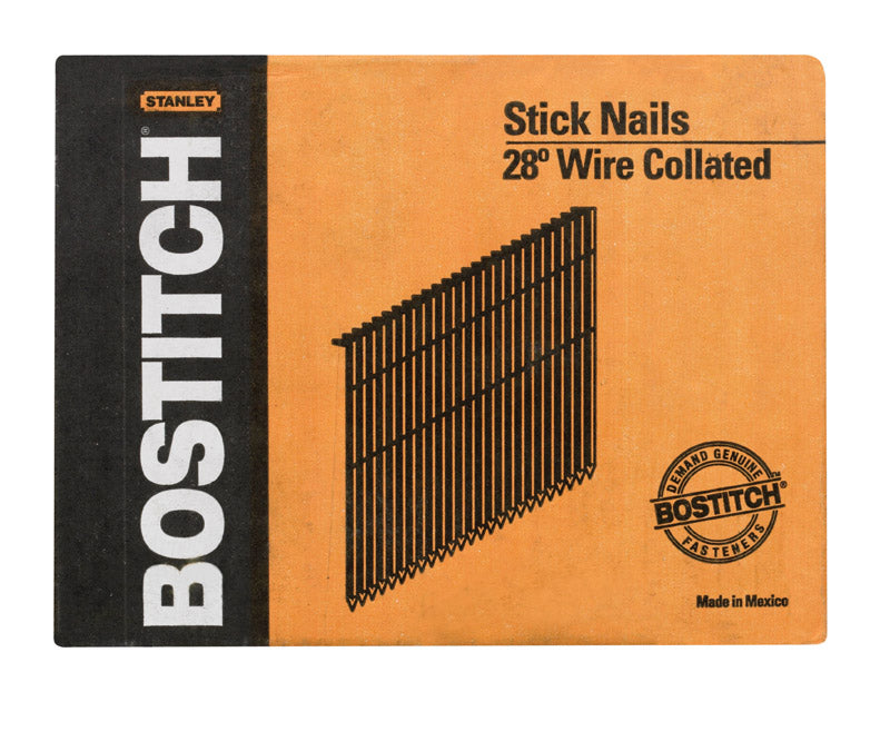 Bostitch 3 in. L Angled Strip Coated Stick Nails 28 deg 2000 pk