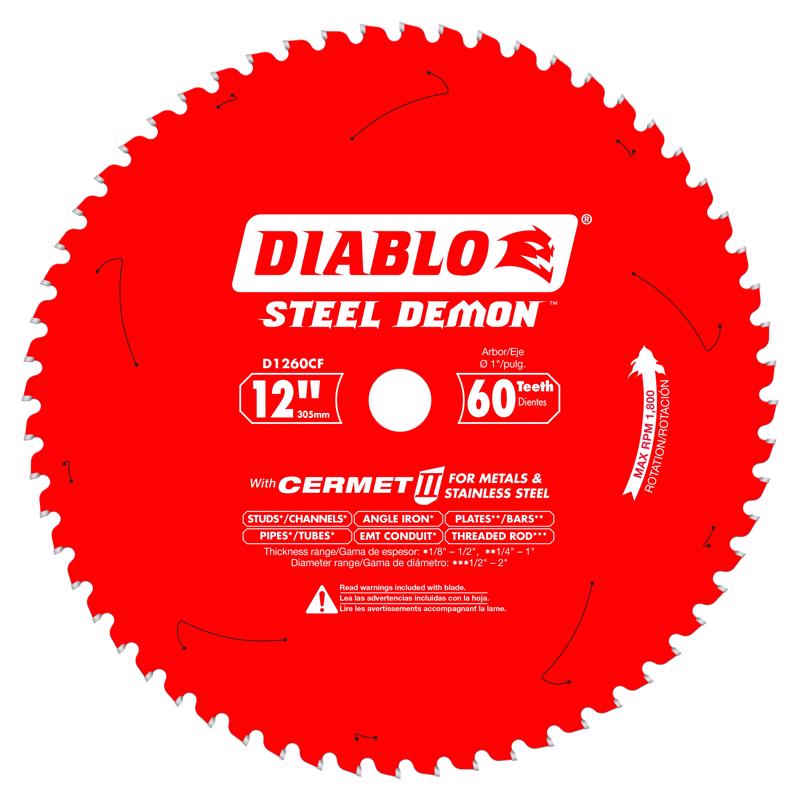 Diablo Steel Demon 12 in. D X 1 in. Cermet Metal Saw Blade 60 teeth 1 pk