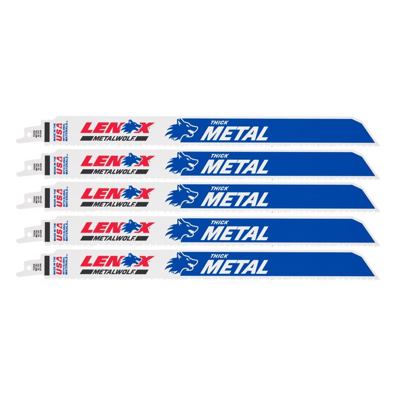 Lenox METALWOLF 12 in. Bi-Metal WAVE EDGE Reciprocating Saw Blade 10 TPI 5 pk