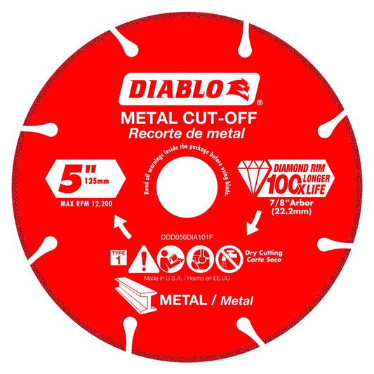 Diablo 5 in. D X 7/8 in. Diamond Metal Cut-Off Wheel