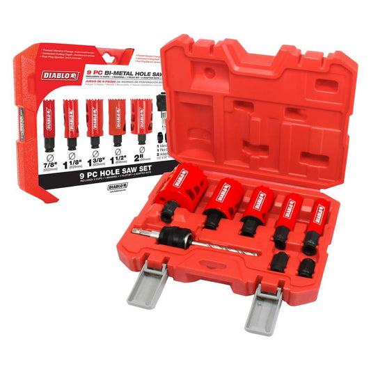 Diablo Snap-Lock Plus Bi-Metal Diablo Mandrel Hole Saw Kit 9 pc