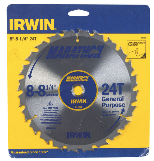 Irwin Marathon 8-1/4 in. D X 5/8 in. Carbide Miter and Table Saw Blade 24 teeth 1 pk